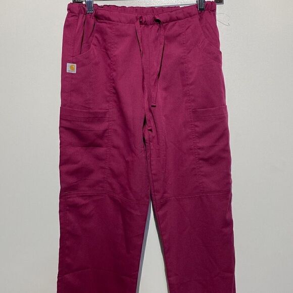 Carhartt Women's Elastic Waist Scrub Pants In Magenta Size XS - Picture 1 of 8